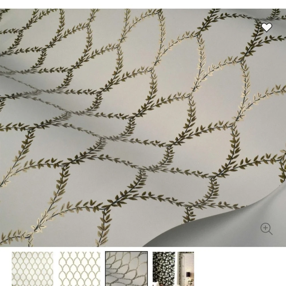 Rifle Paper Co. Laurel Wallpaper in White and Gold